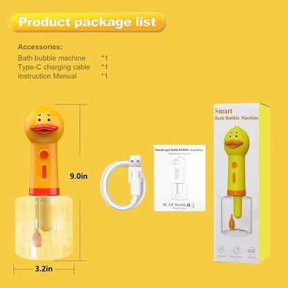 Yellow Duck Pet Bath Foam Dispenser